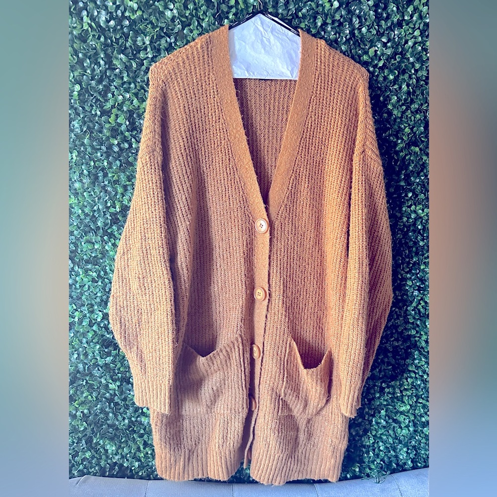Forever 21 Mustard Yellow Sweater Cardigan